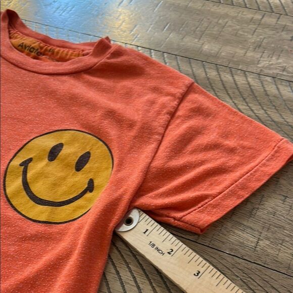 Made in 🇺🇸 Aviator Nation 🏄🏼 Orange 🍊 Yellow 🌞 Smiley 😃 Face Tee - Picture 11 of 17